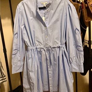 Light Blue Embroidered Dress